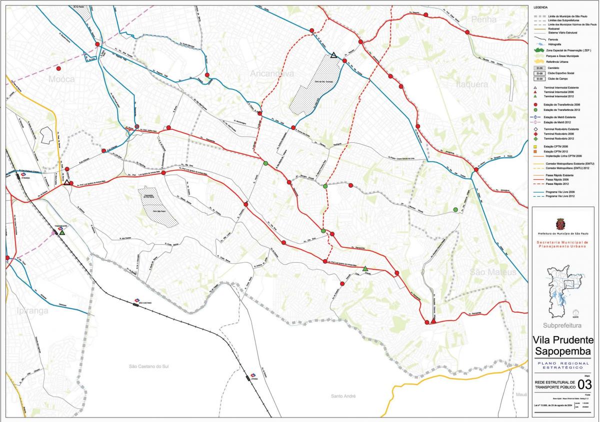 지도 빌라 프루덴테 상파울루-공공 운송