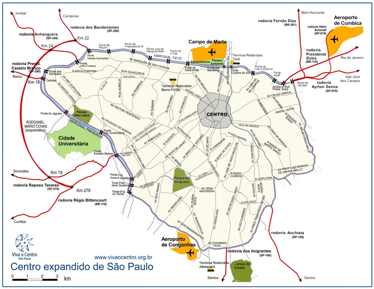 지도 큰 센터 São Paulo