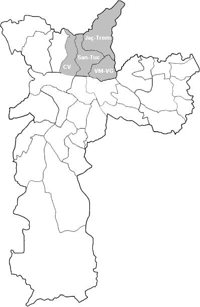 지도의 영역 Nordeste São Paulo