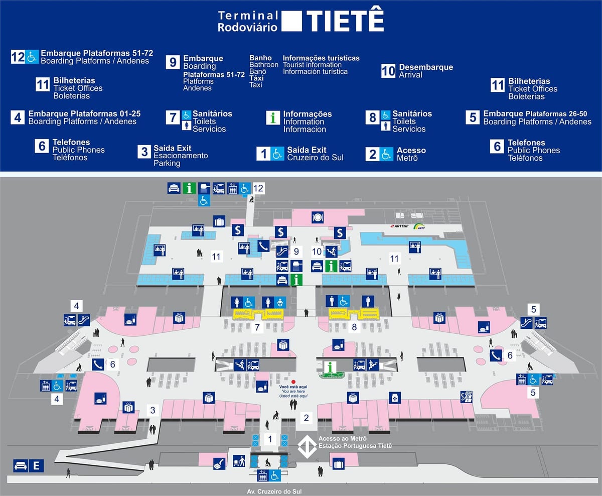 지도의 버스 터미널 Tietê