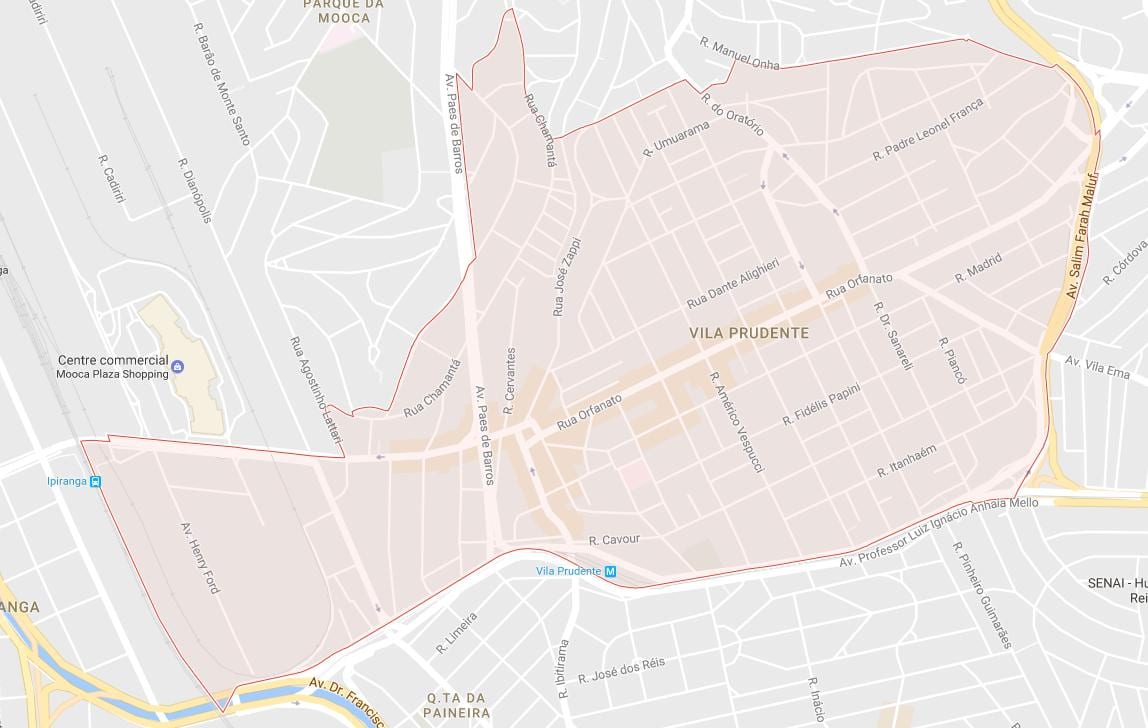지도 빌라 프루덴테 São Paulo