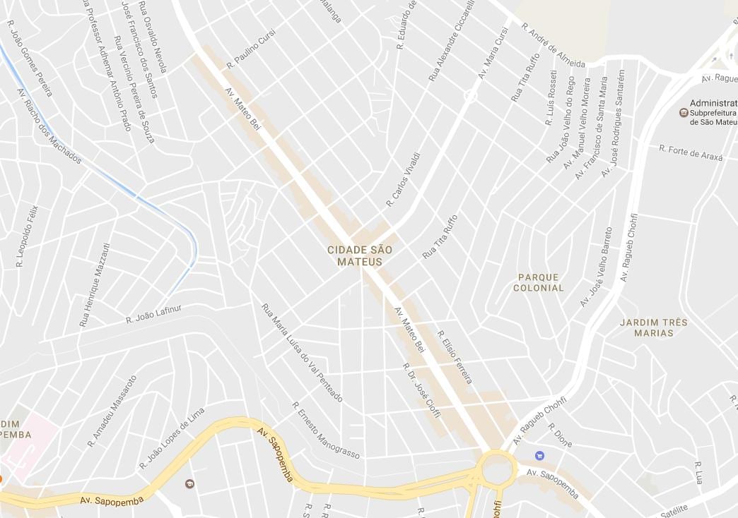 지도의 산 Mateus São Paulo