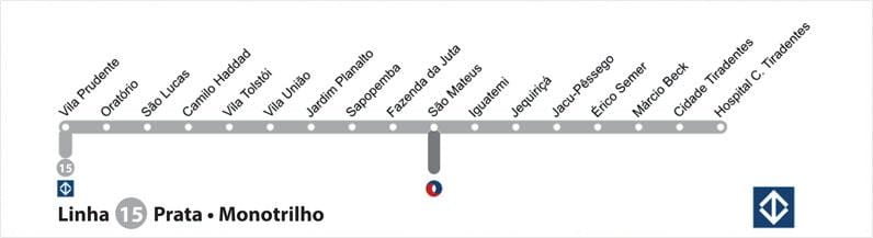 지도 상파울루 monorail-선 15-실버