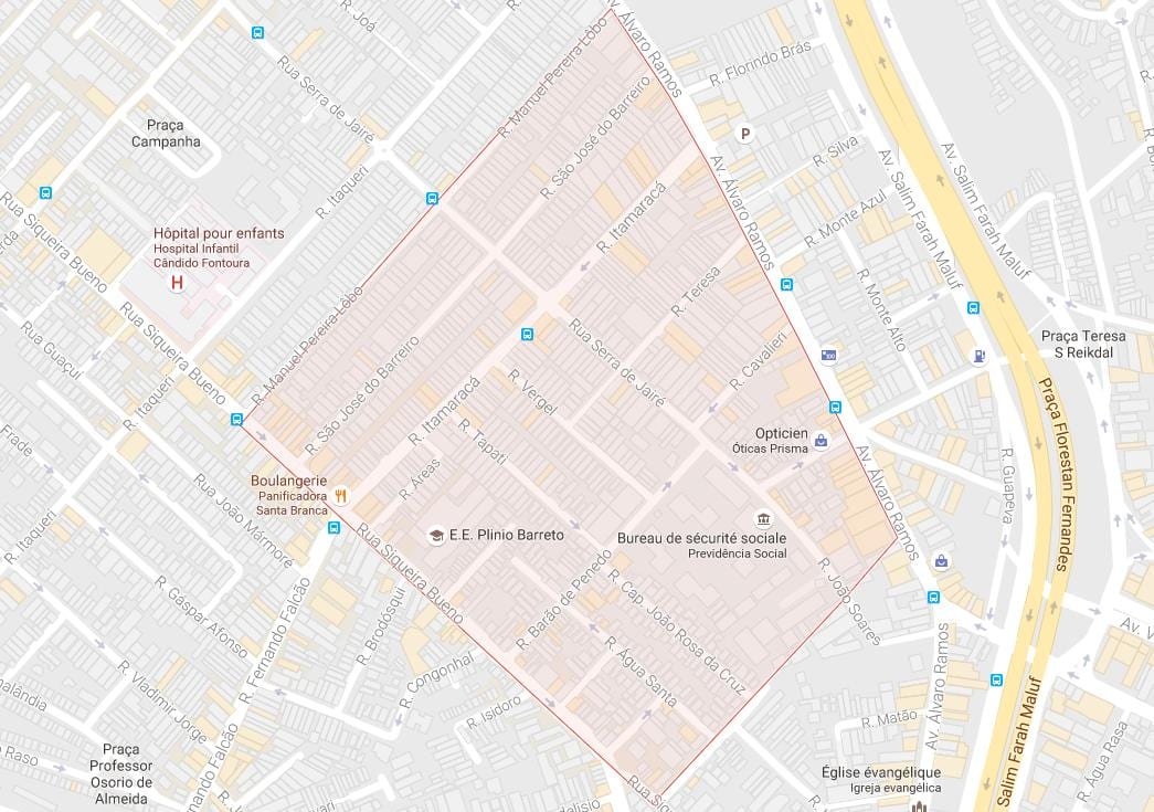 의 지도 아구아 Rasa São Paulo