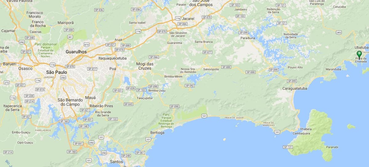 지도의 해변 산타 리타