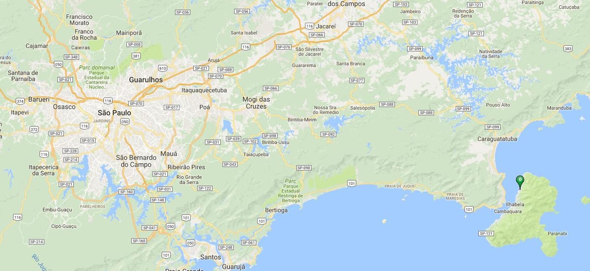 지도의 해변 산타 Tereza