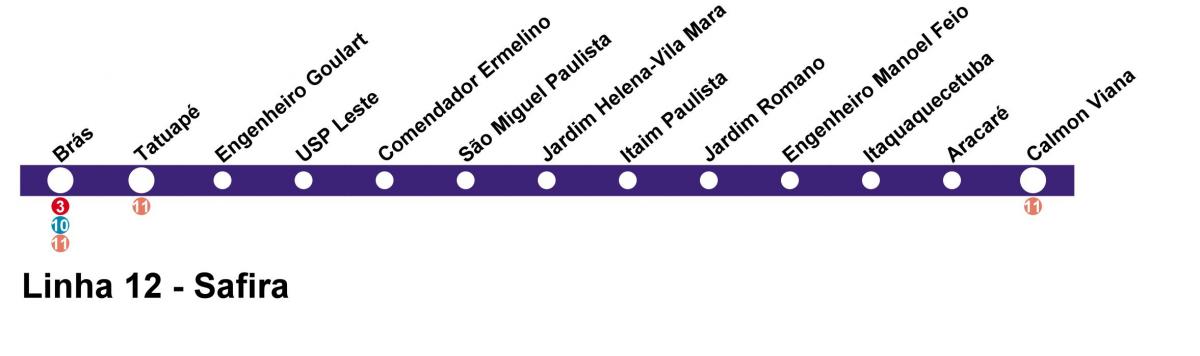 의 지도다.São Paulo-선 12-Sapphire