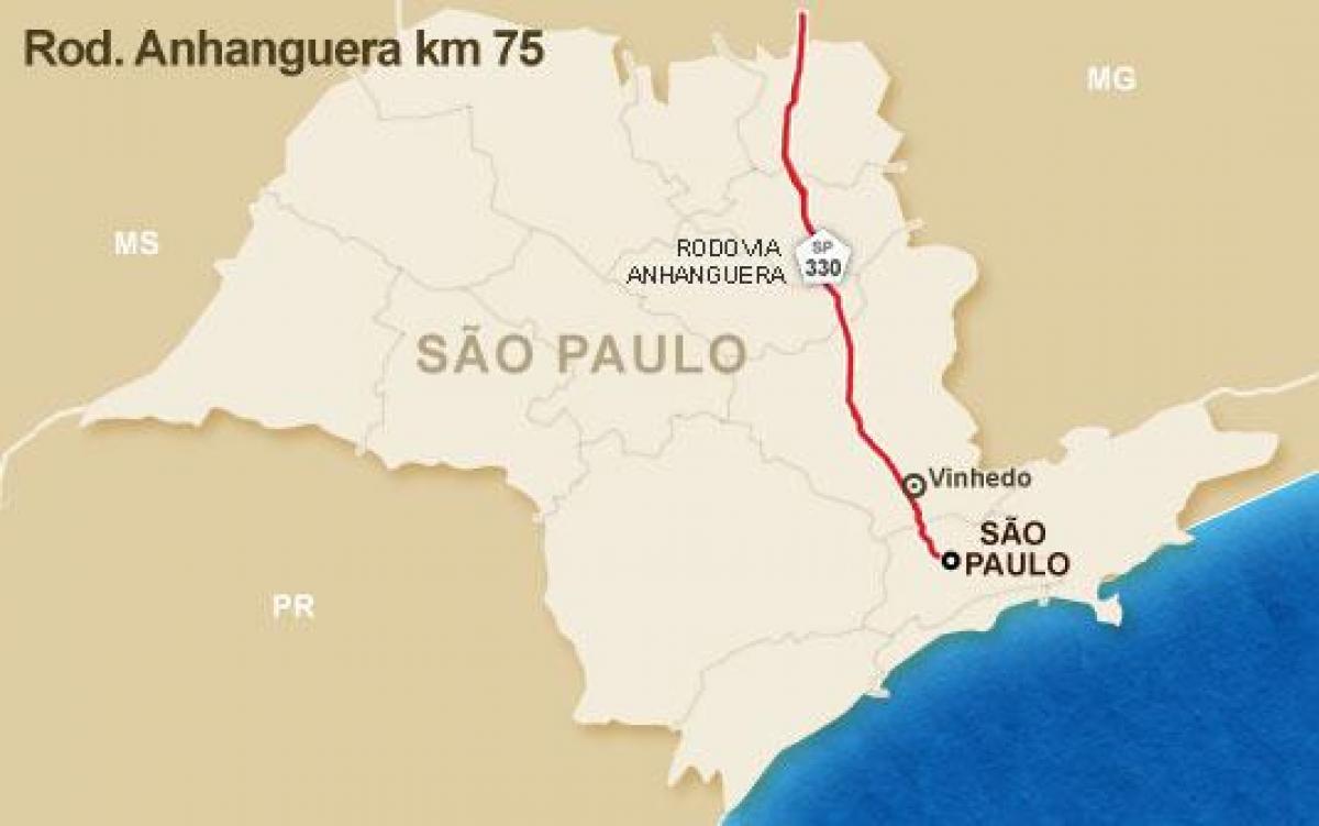 지도 Anhanguera 고속도로-SP330