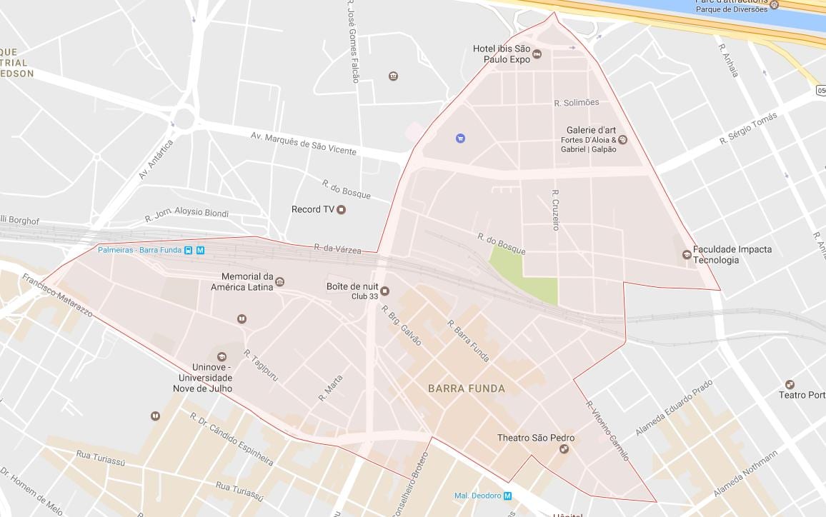 지도 Barra Funda São Paulo