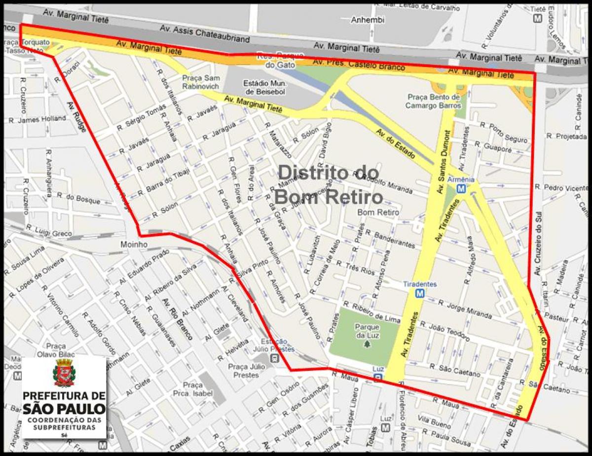 지도 Bom Retiro São Paulo
