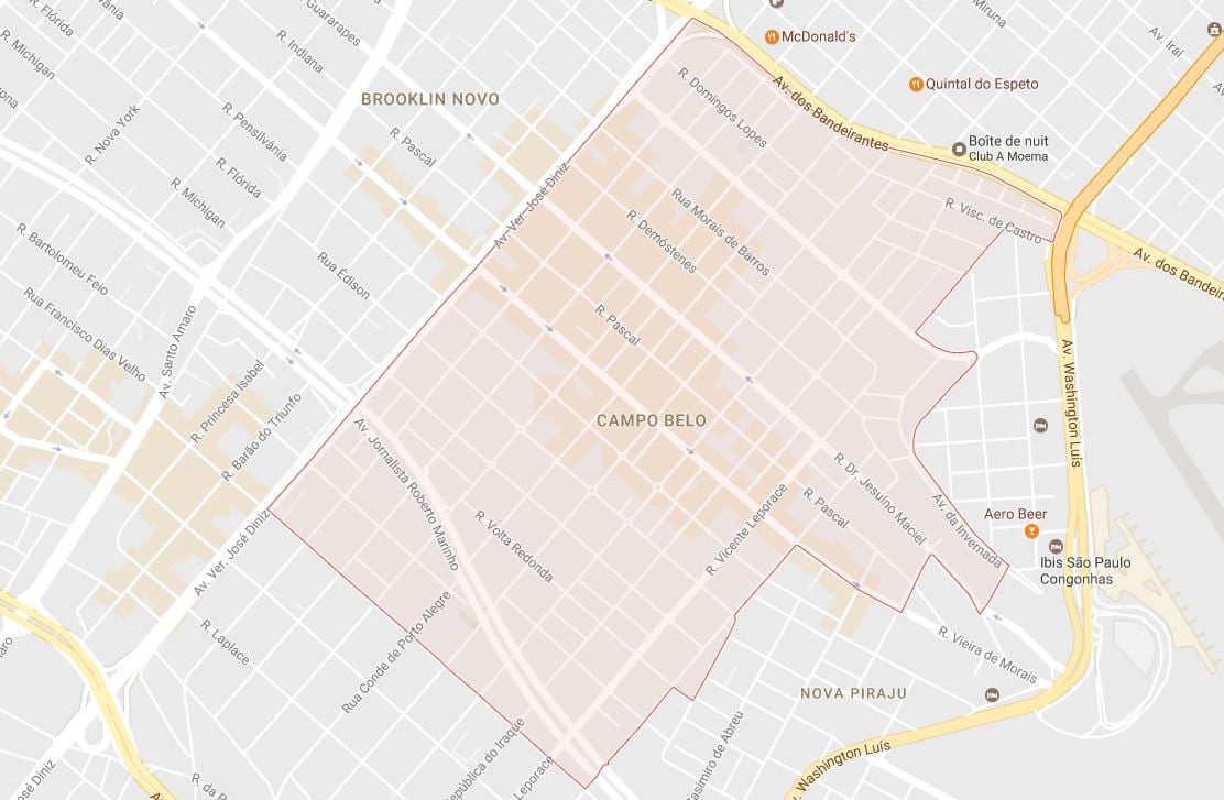 지도 Campo Belo São Paulo