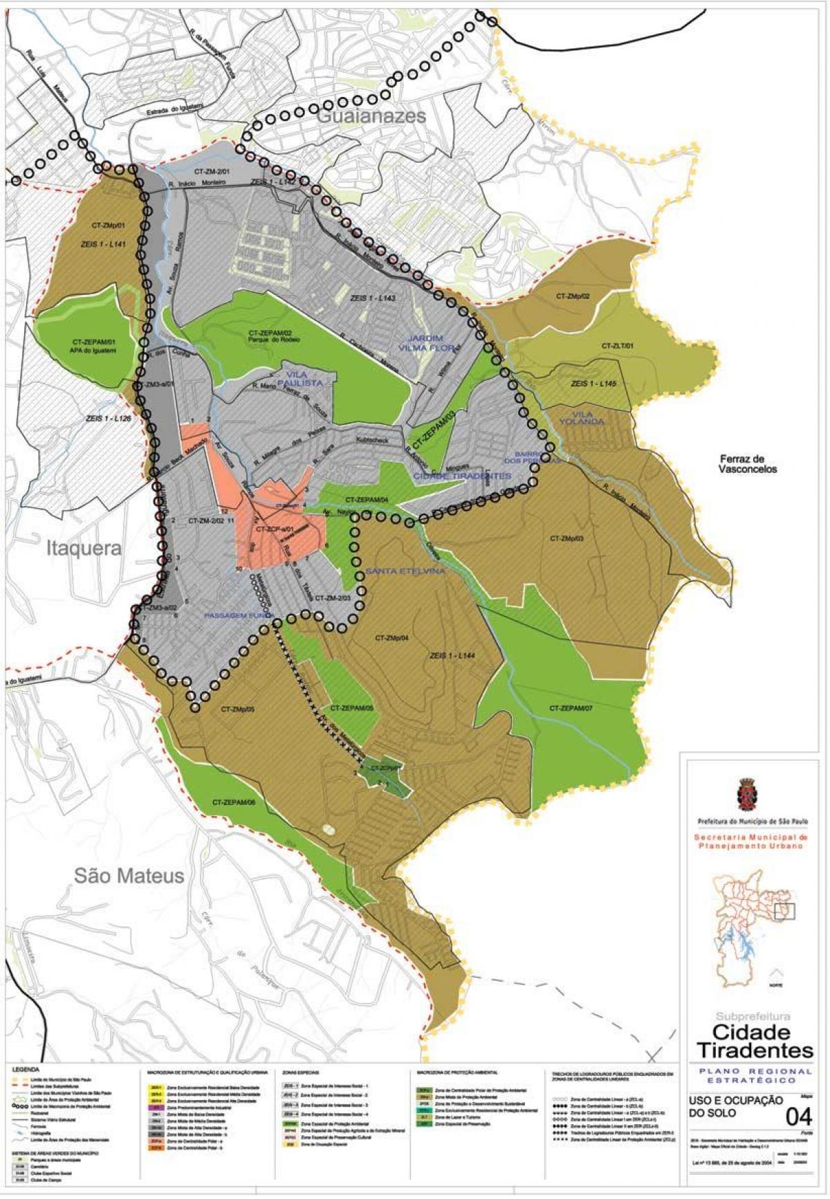 지도 Cidade 층 상파울루-직업의 토양