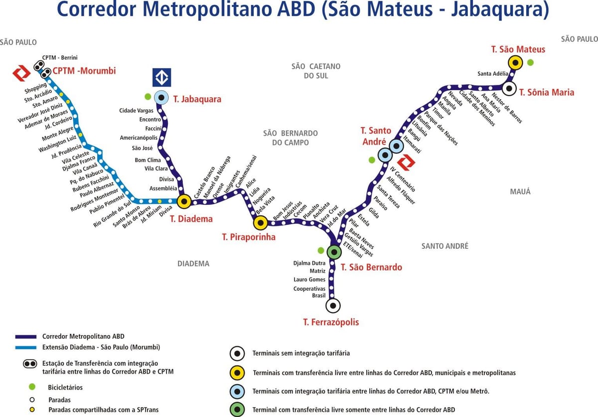 지도 corredor metropolitano ABD