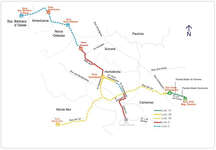 지도 corredor metropolitano Biléo Soares