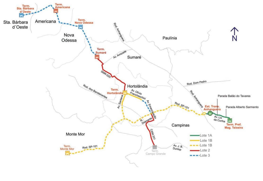지도 corredor metropolitano Noroeste