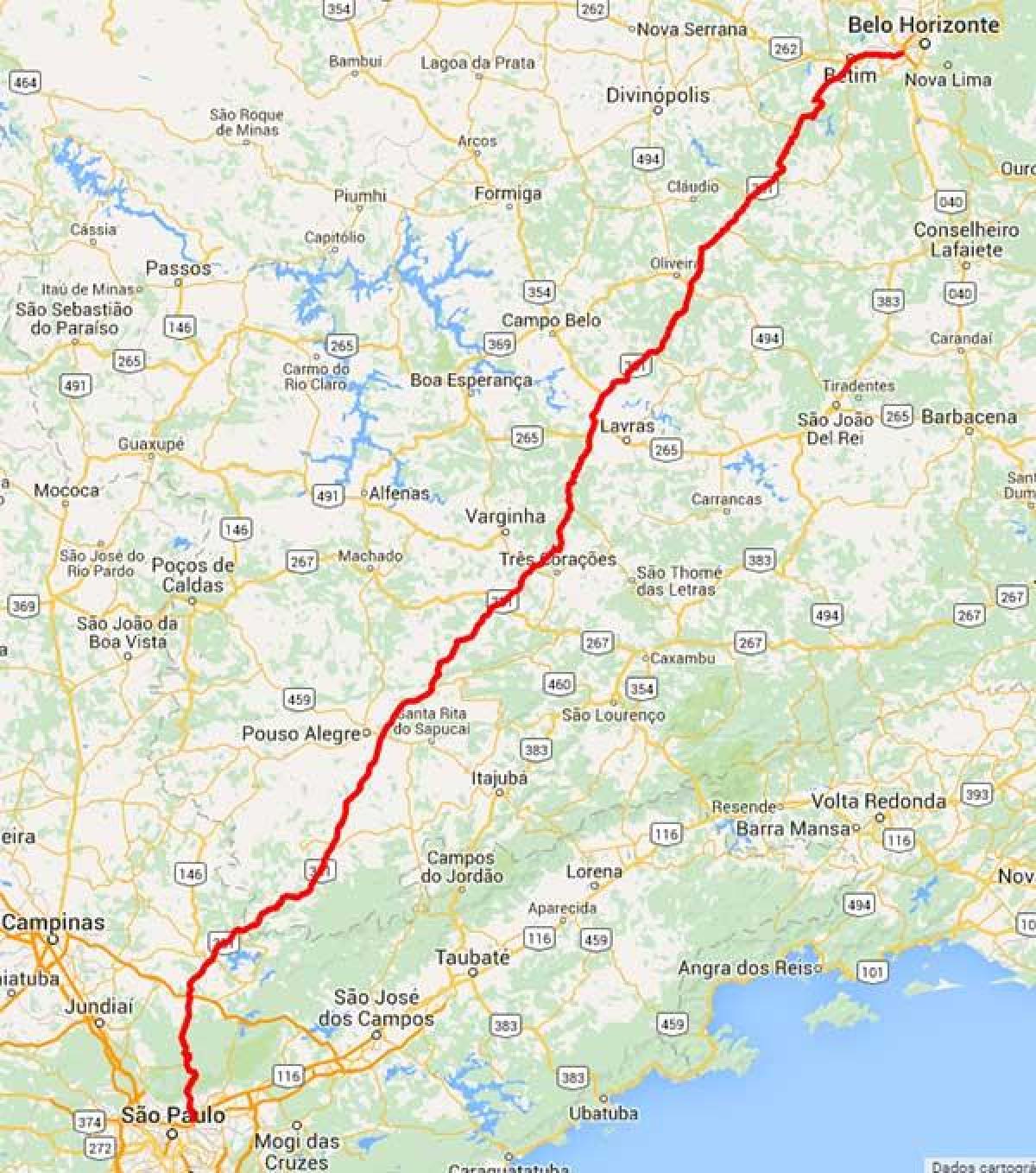 지도 Fernão Dias 고속도로-BR381