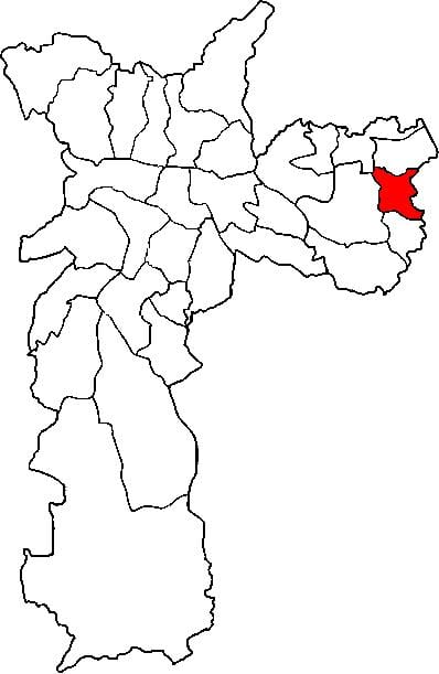 지도 Guaianases sub-현 São Paulo
