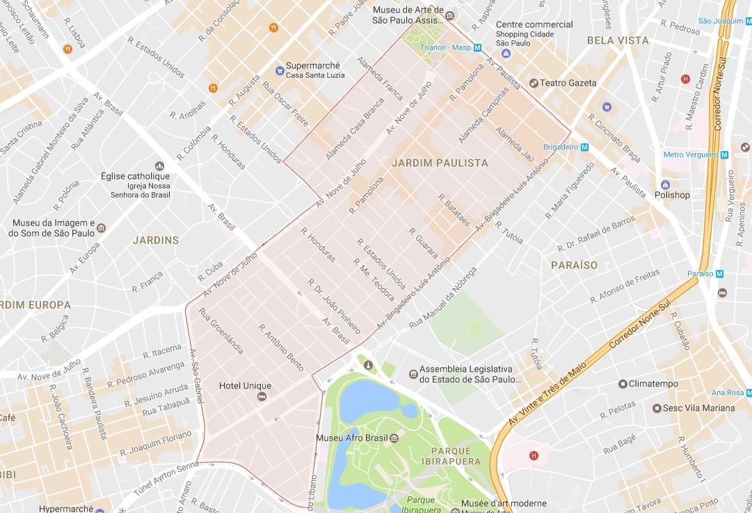 지도 Jardim Paulista São Paulo