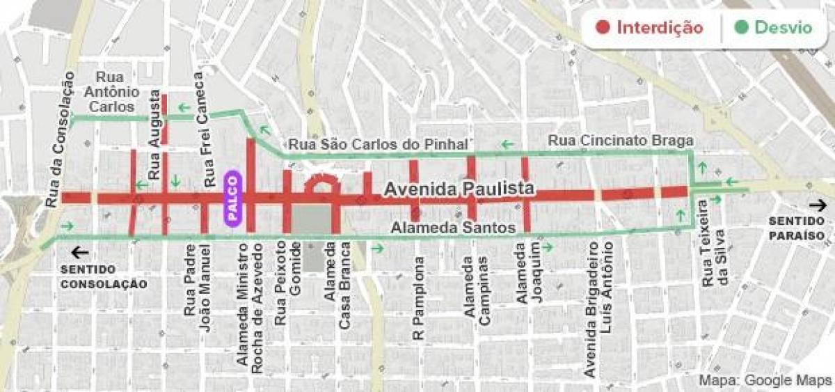 지도 Paulista avenue São Paulo