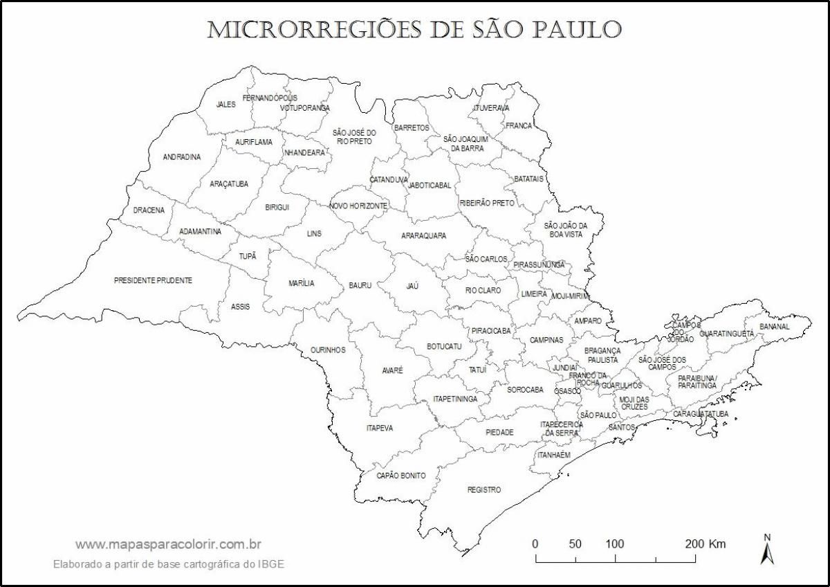 지도 상 파울로의 처녀 마이크로 지역