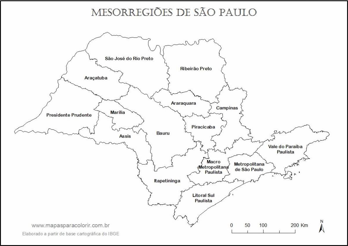 지도 São Paulo 버진-지역 이름