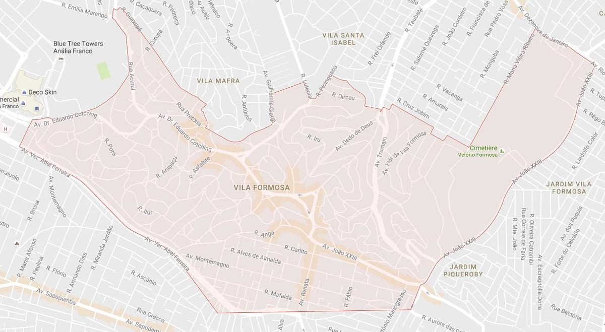 지도 Vila Formosa São Paulo