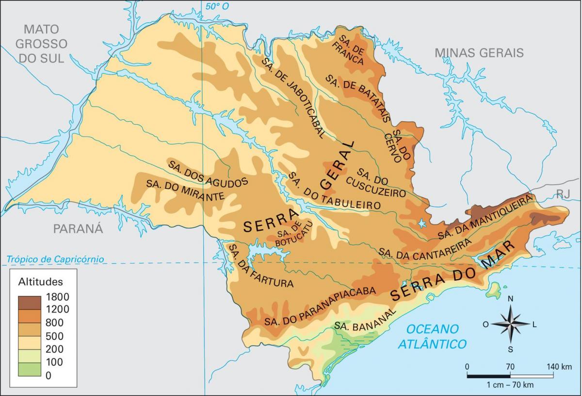 지도의 고도 São Paulo