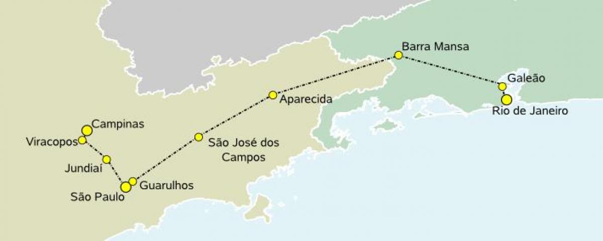 지도의 고속 열차 São Paulo