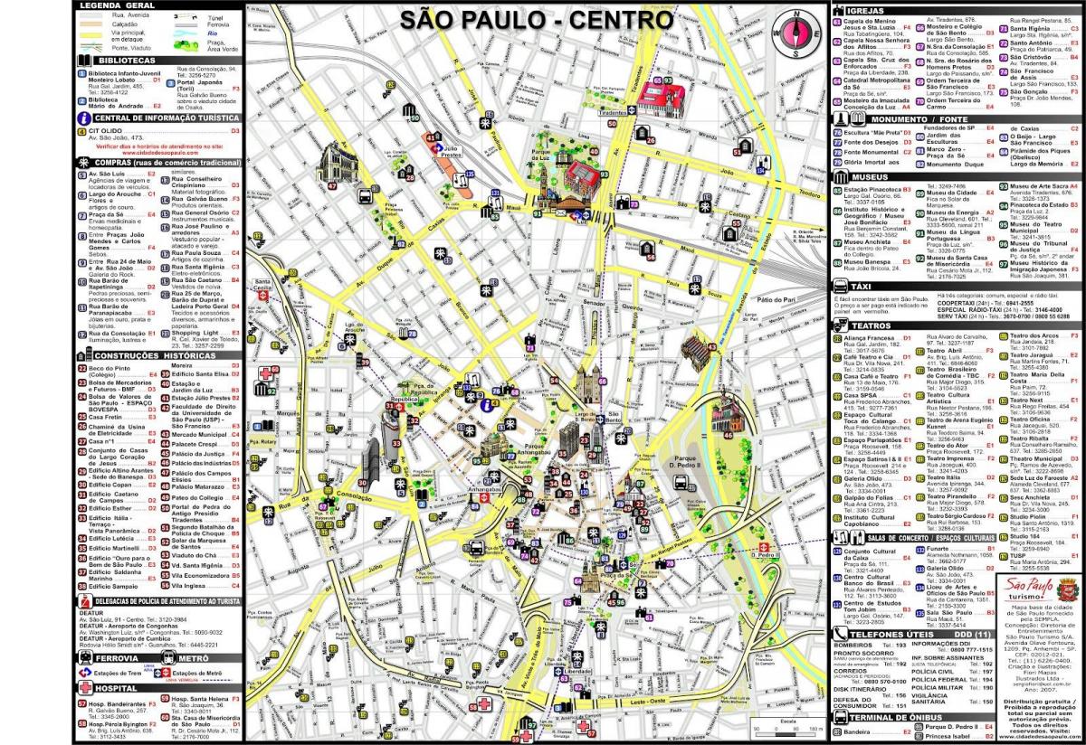 지도 다운타운의 São Paulo
