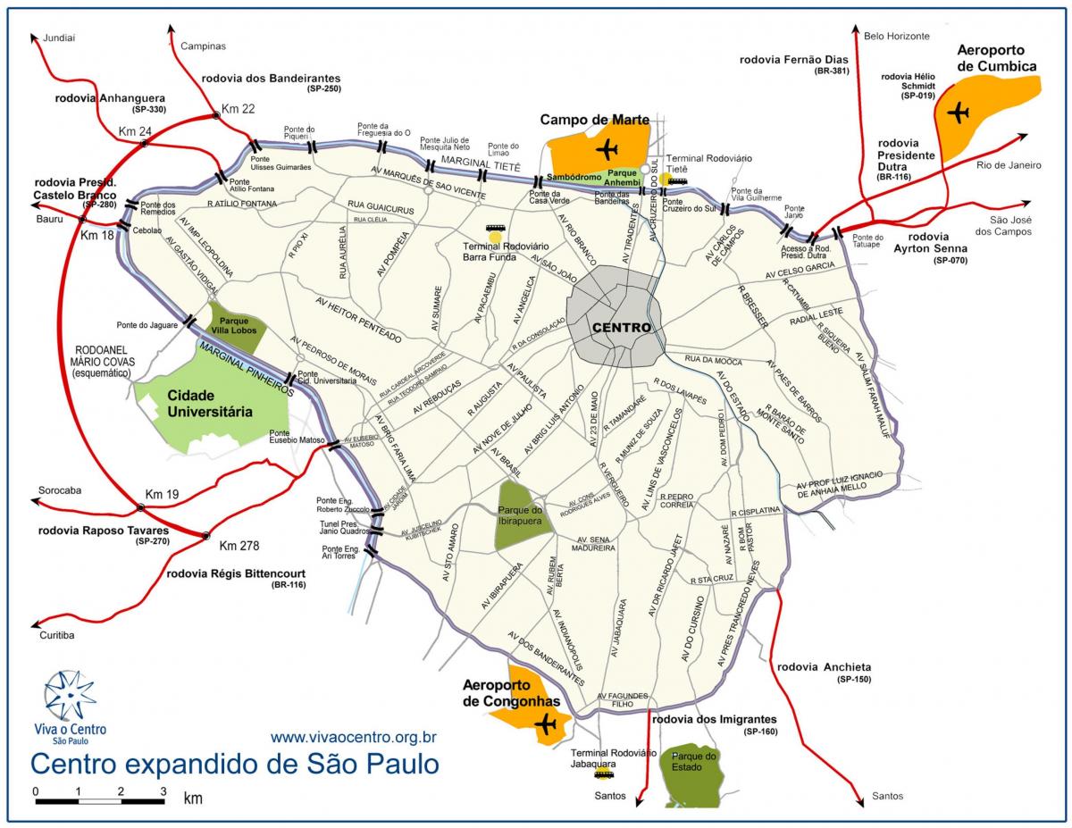 지도 큰 센터 São Paulo