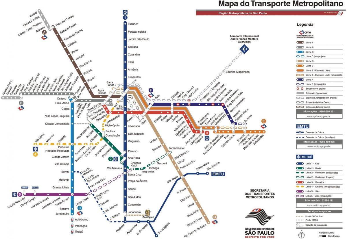 지도는 수도권의 교통 상파울루
