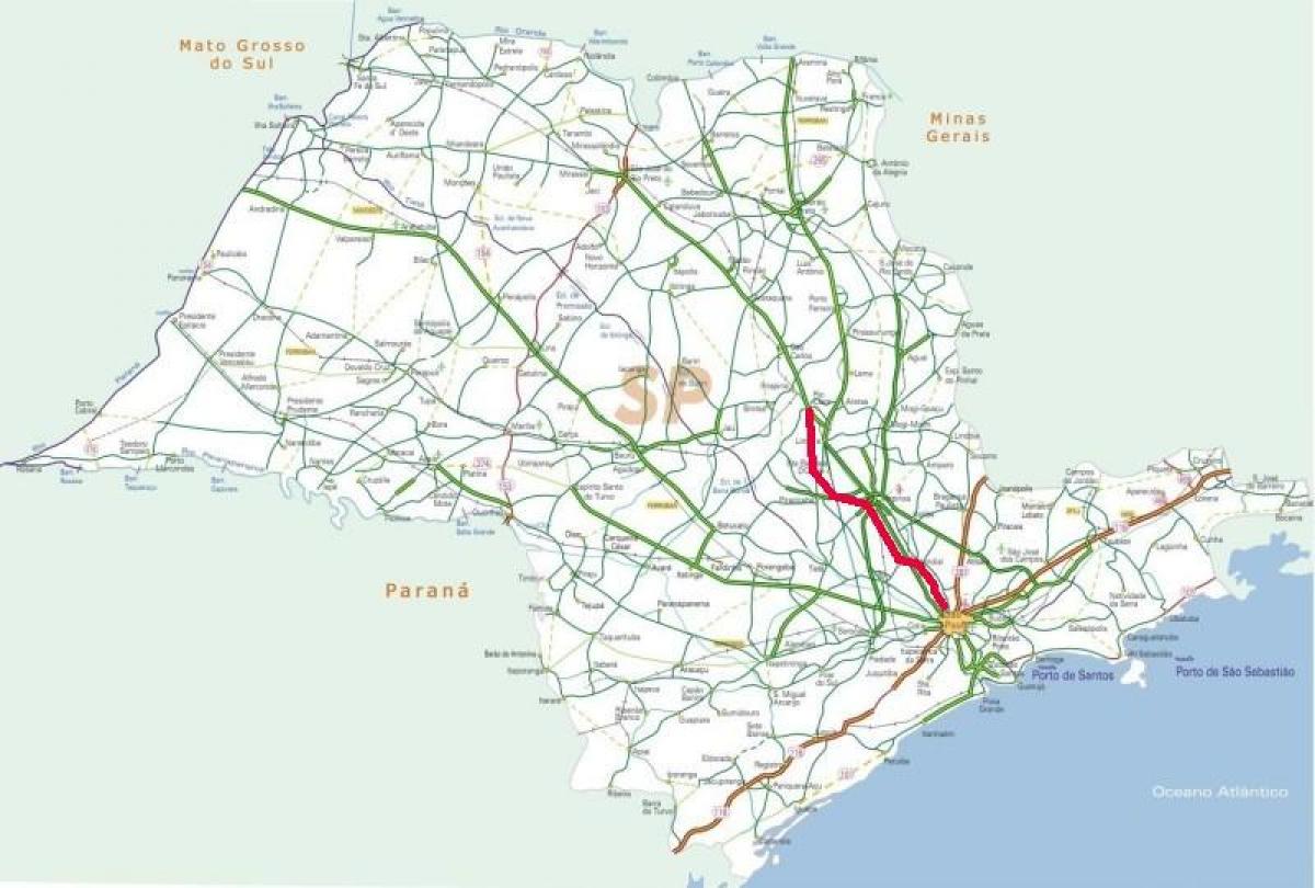 지도의 반데이란테스 고속도로-SP348