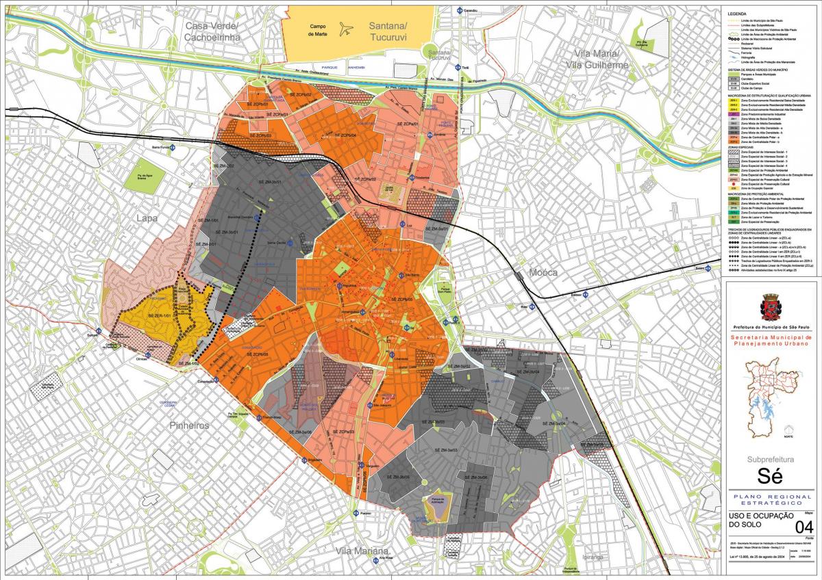 지도의 세 São Paulo-직업의 토양