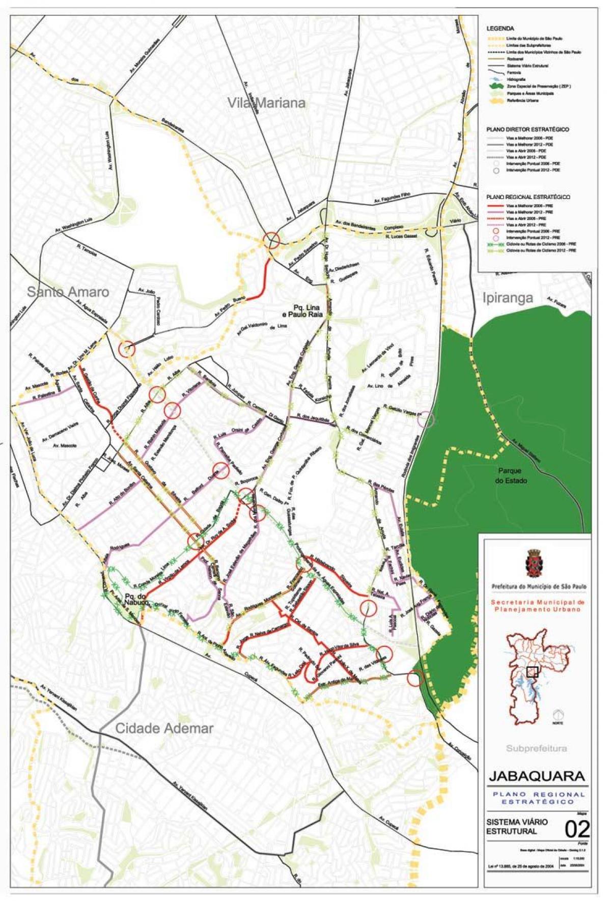 지도의 자바쿠아라 상파울루-도로