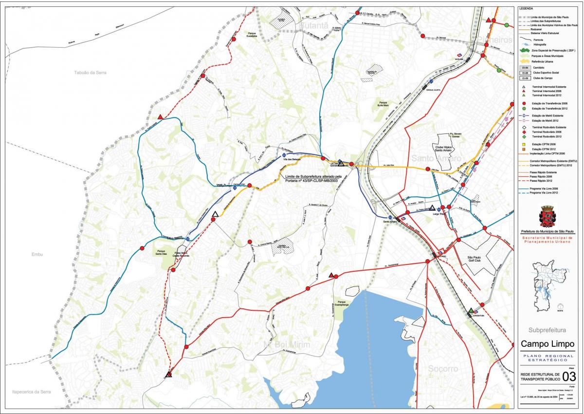 지도의 캄포 림포 São Paulo-공공 운송