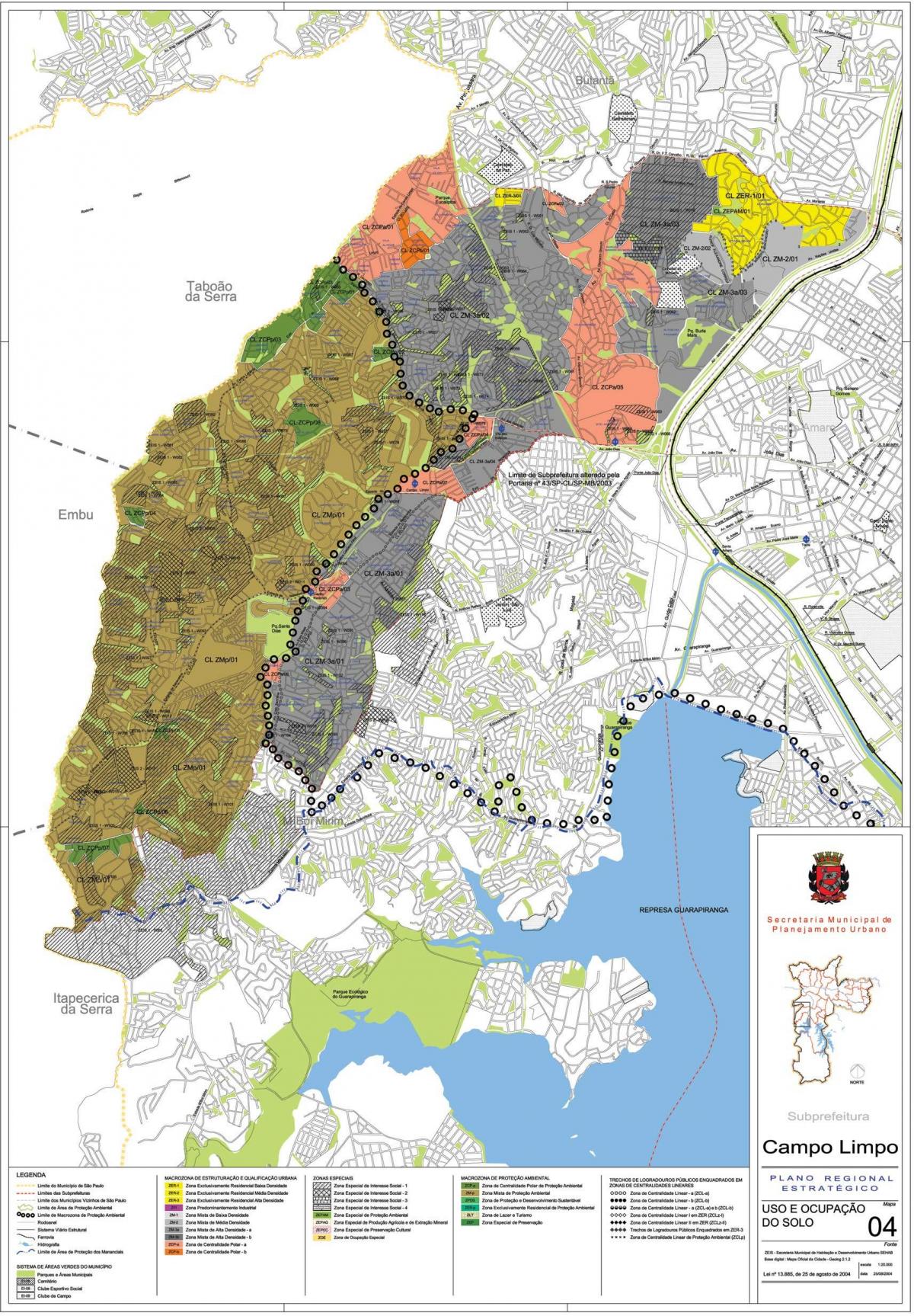 지도의 캄포 림포 São Paulo-직업의 토양
