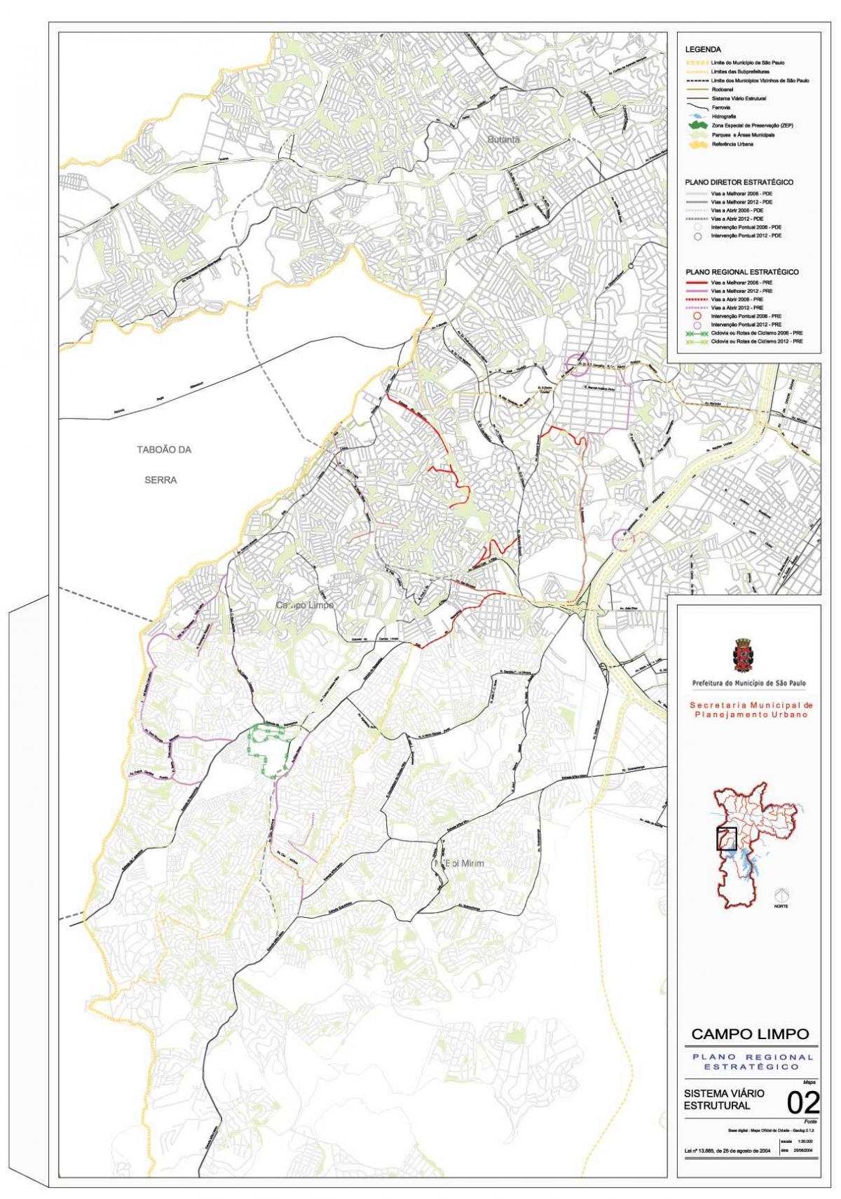 지도의 캄포 림포 상파울루-도로