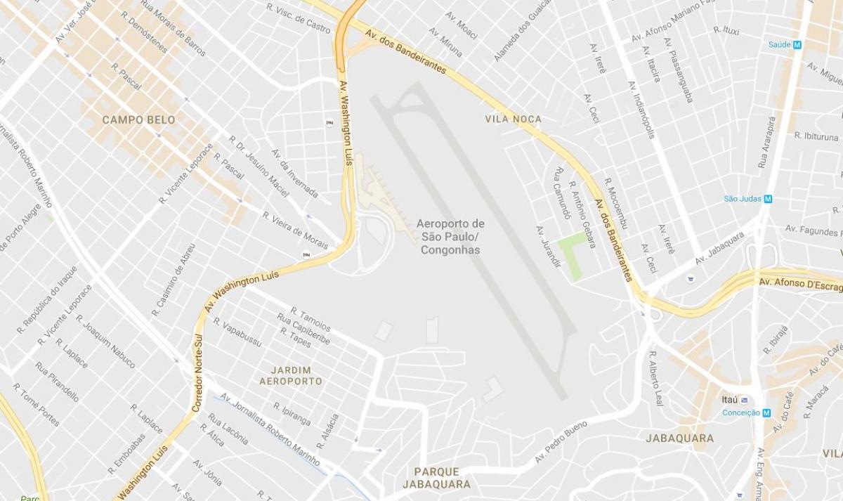 지도의 콩고냐스-상파울루 공항