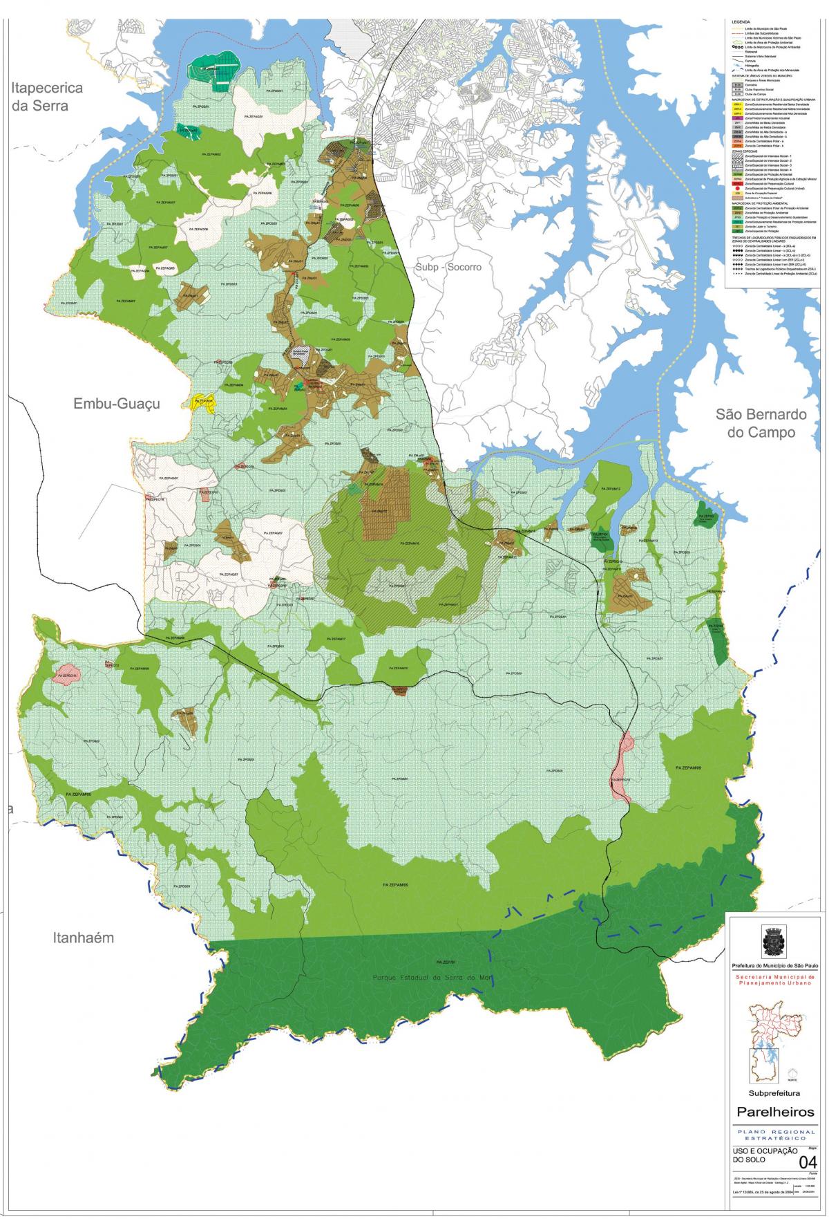 지도의 파렐헤이로스 상파울루-직업의 토양