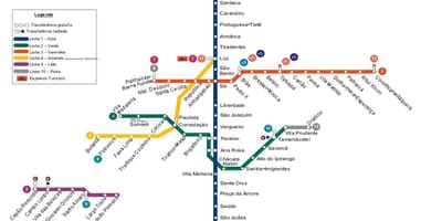 지도 상파울로 지하철