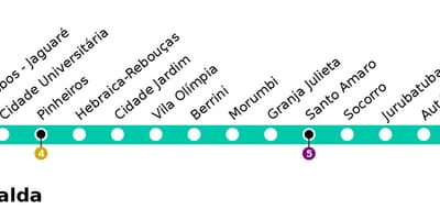 의 지도다.São Paulo-선 9-Esmeralde
