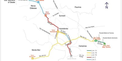 지도 corredor metropolitano Biléo Soares