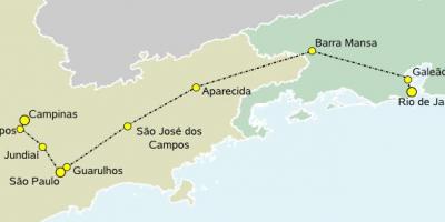 지도의 고속 열차 São Paulo