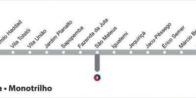 지도 상파울루 monorail-선 15-실버